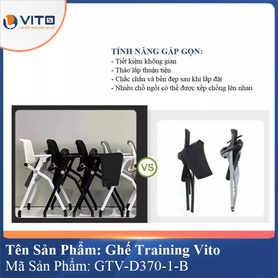 Ghế Đào Tạo Cao Cấp Vito GTV-D370-1-B