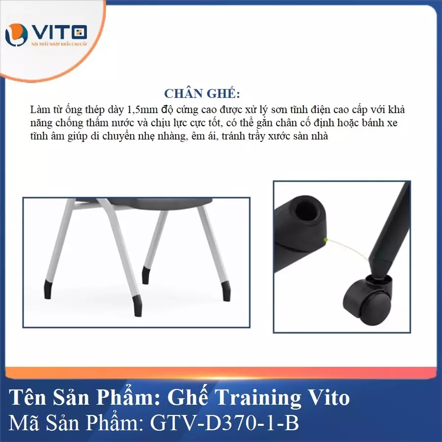 Ghế Đào Tạo Cao Cấp Vito GTV-D370-1-B