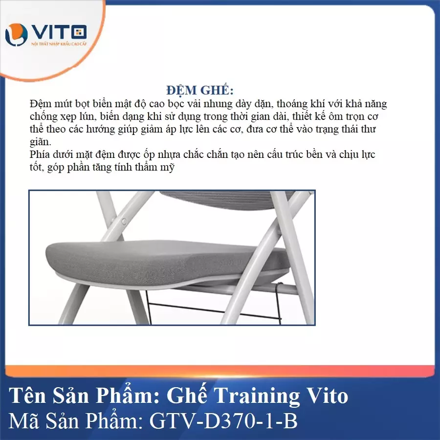 Ghế Đào Tạo Cao Cấp Vito GTV-D370-1-B