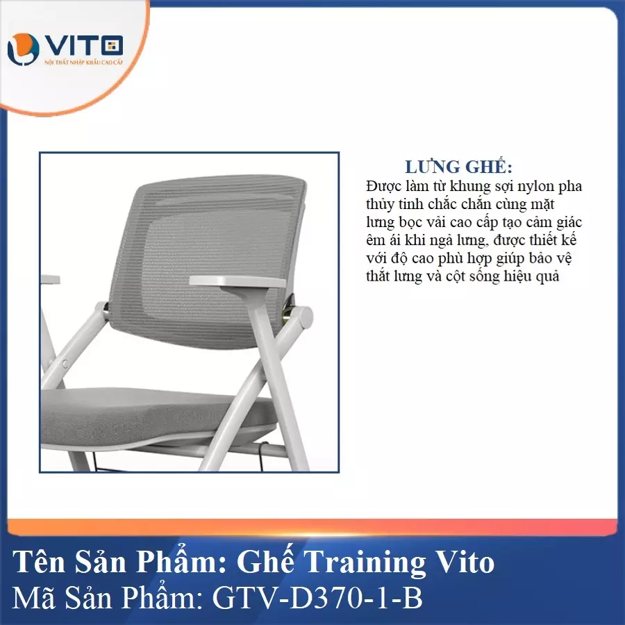 Ghế Đào Tạo Cao Cấp Vito GTV-D370-1-B