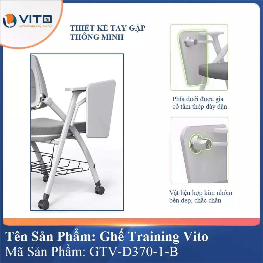 Ghế Đào Tạo Cao Cấp Vito GTV-D370-1-B