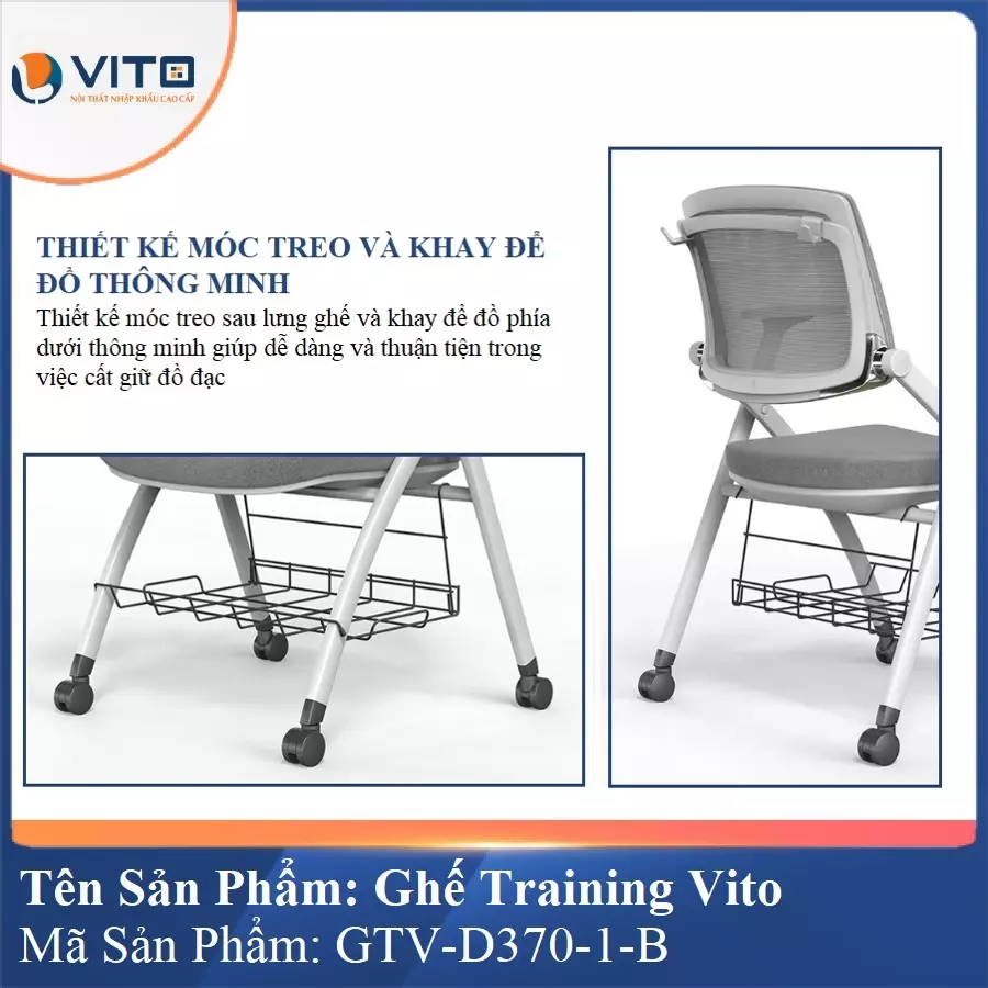 Ghế Đào Tạo Cao Cấp Vito GTV-D370-1-B