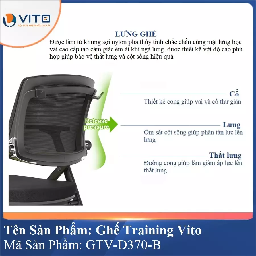 Ghế Đào Tạo Cao Cấp Vito GTV-D370-B