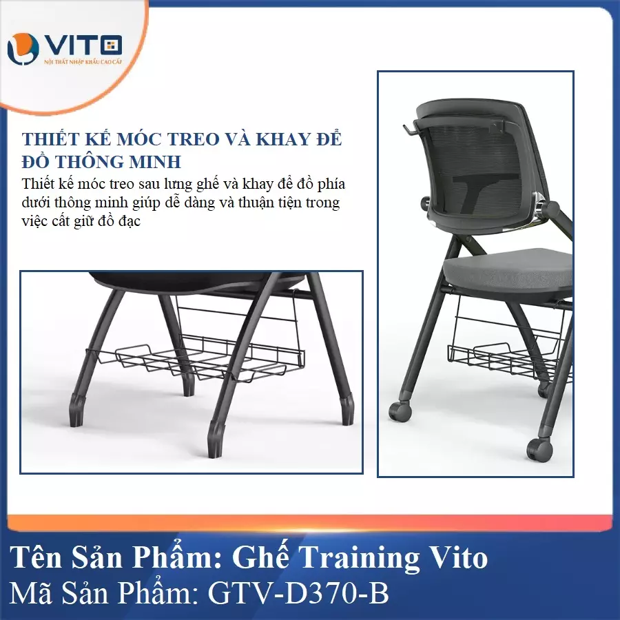 Ghế Đào Tạo Cao Cấp Vito GTV-D370-B