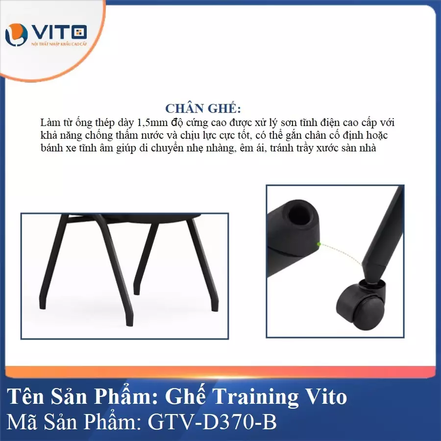 Ghế Đào Tạo Cao Cấp Vito GTV-D370-B