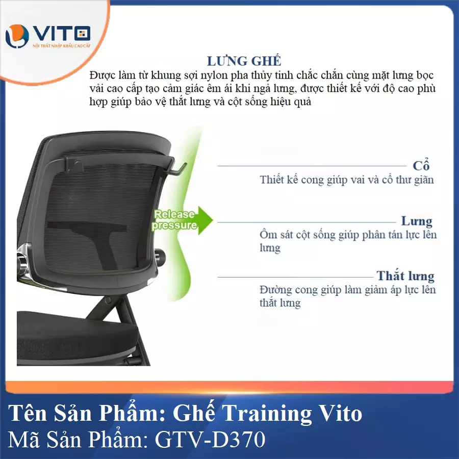 Ghế Đào Tạo Cao Cấp Vito GTV-D370