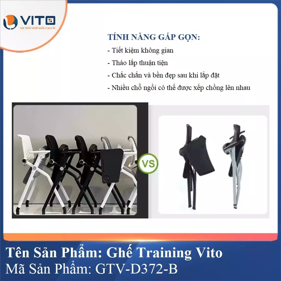 Ghế Đào Tạo Cao Cấp Vito GTV-D372-B