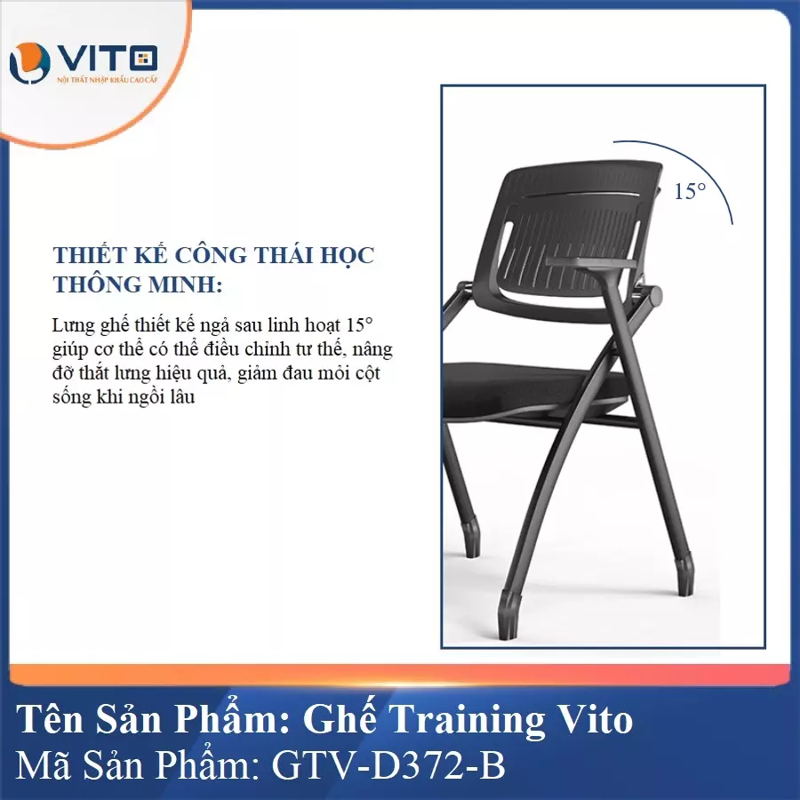 Ghế Đào Tạo Cao Cấp Vito GTV-D372-B