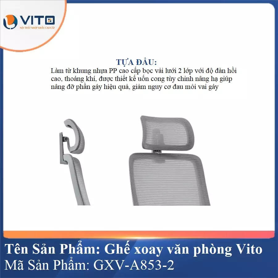 Ghế Xoay Văn Phòng Vito GXV-A853-2