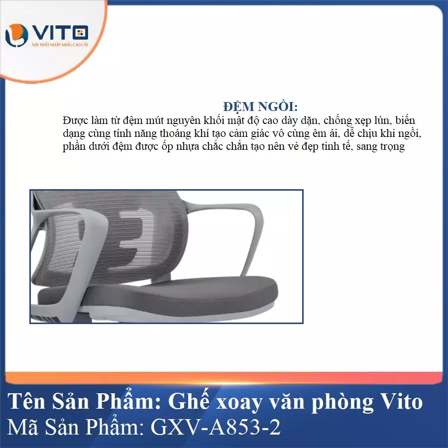 Ghế Xoay Văn Phòng Vito GXV-A853-2