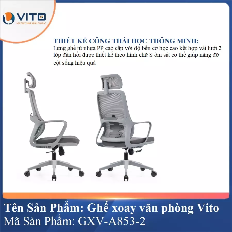 Ghế Xoay Văn Phòng Vito GXV-A853-2