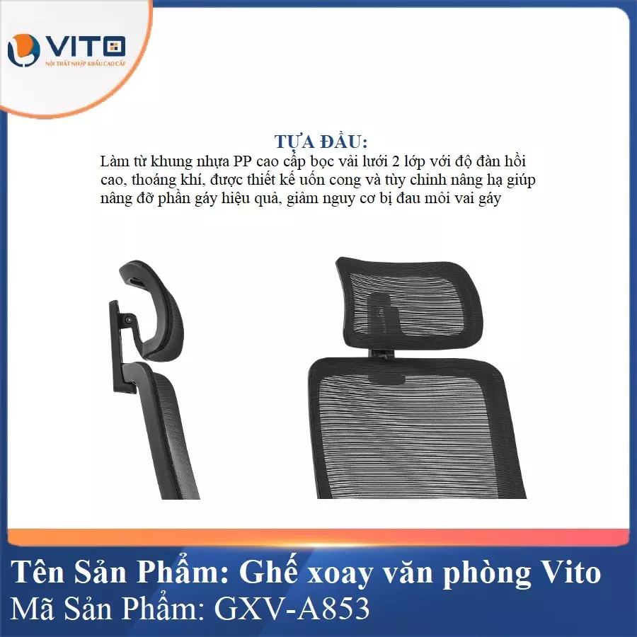 Ghế Xoay Văn Phòng Vito GXV-A853