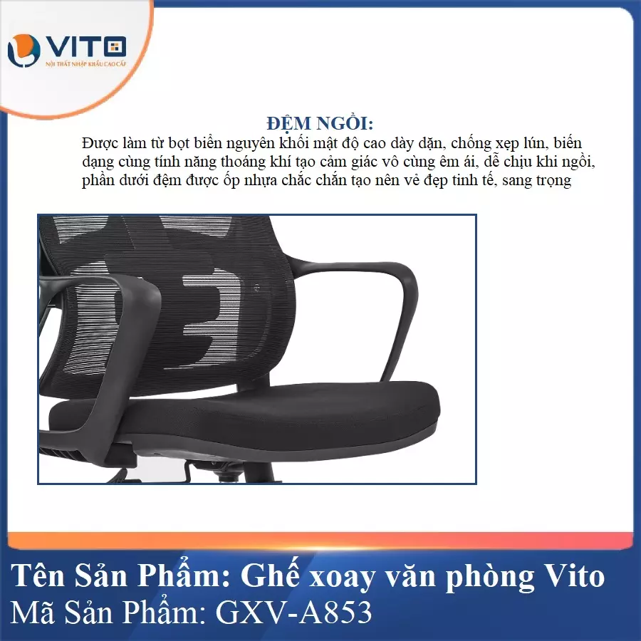 Ghế Xoay Văn Phòng Vito GXV-A853