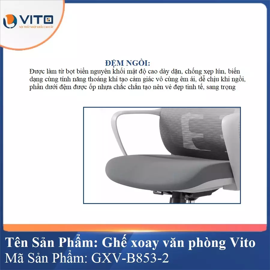 Ghế Xoay Văn Phòng Vito GXV-B853-2