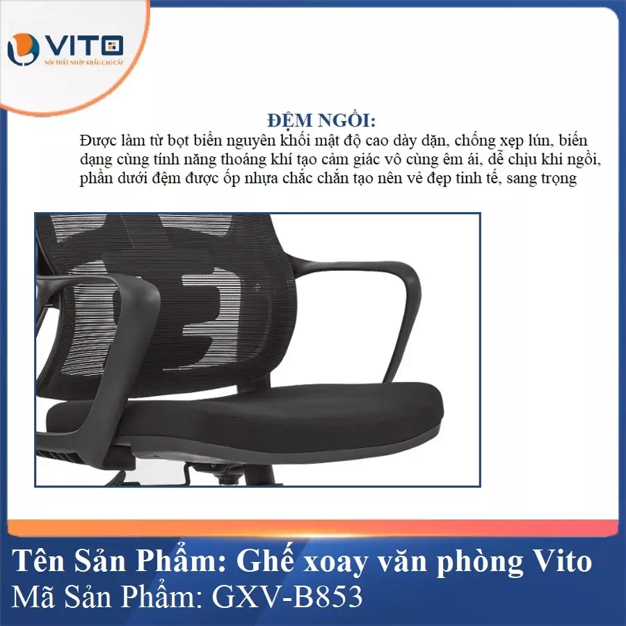 Ghế Xoay Văn Phòng Vito GXV-B853