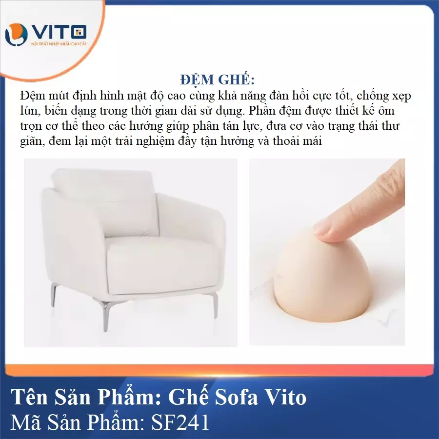 Bộ Ghế Sofa da cao cấp Vito SF241