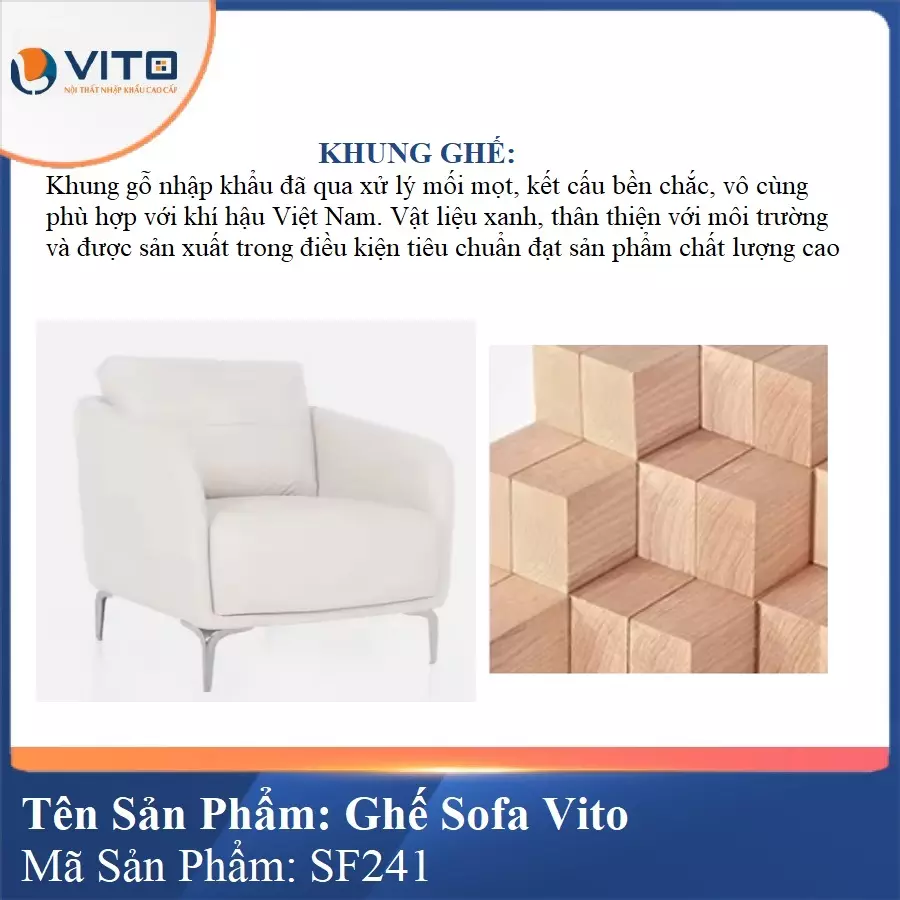 Bộ Ghế Sofa da cao cấp Vito SF241