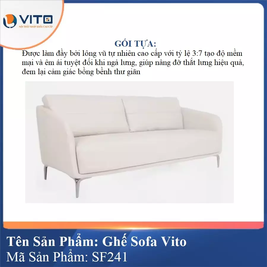 Bộ Ghế Sofa da cao cấp Vito SF241