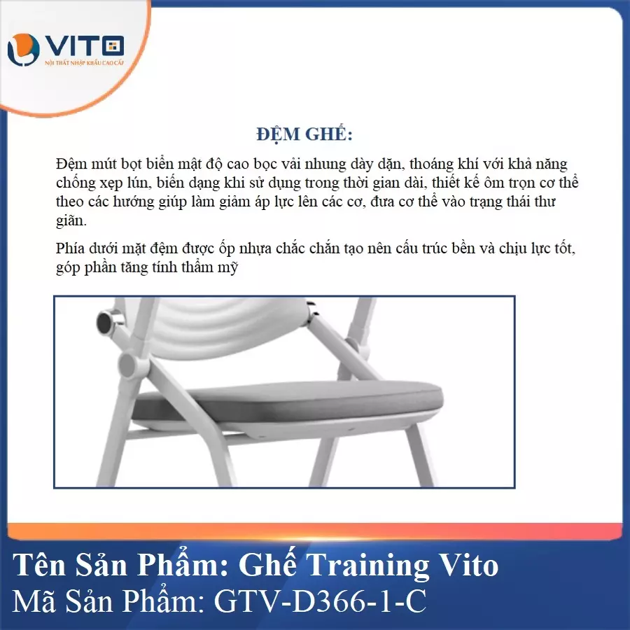 Ghế Đào Tạo Cao Cấp Vito GTV-D366-1-C