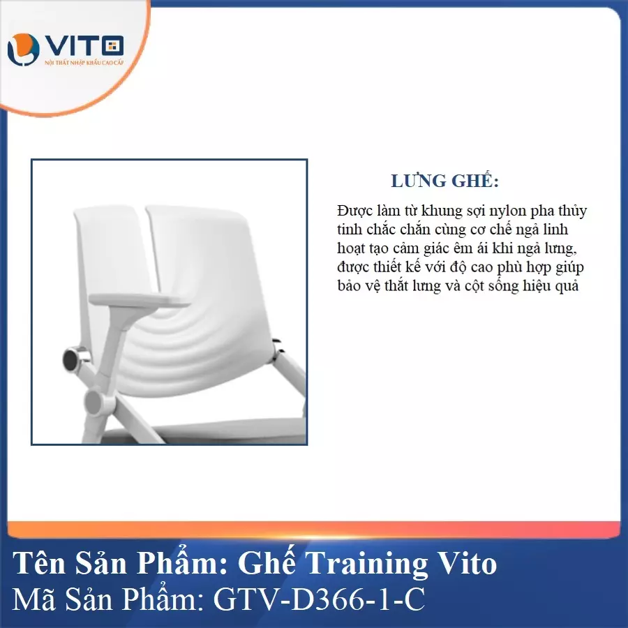 Ghế Đào Tạo Cao Cấp Vito GTV-D366-1-C