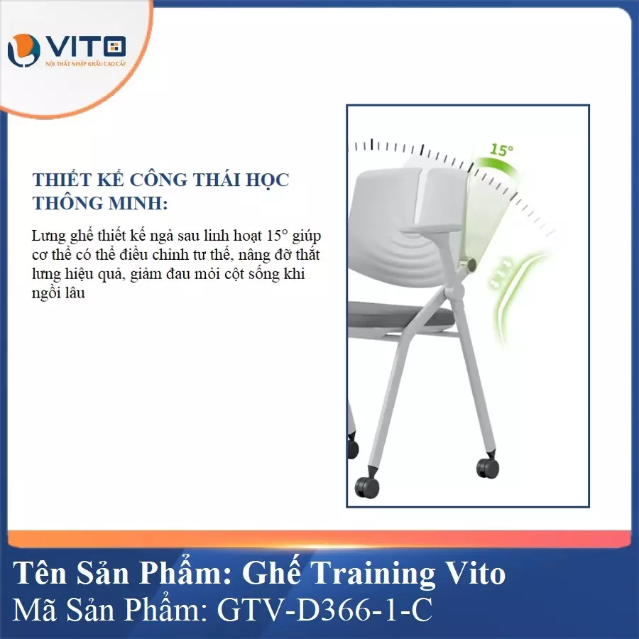 Ghế Đào Tạo Cao Cấp Vito GTV-D366-1-C