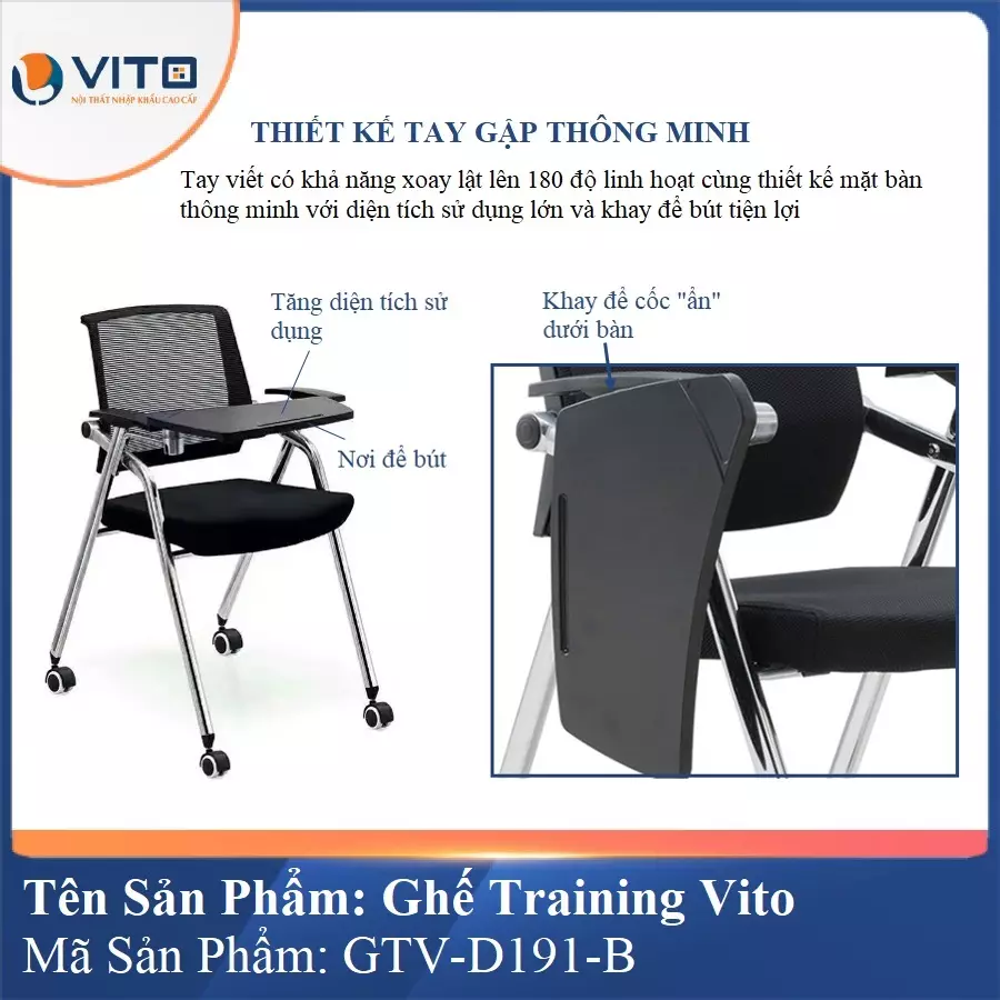 Ghế Đào Tạo Cao Cấp Vito GTV-D191-B