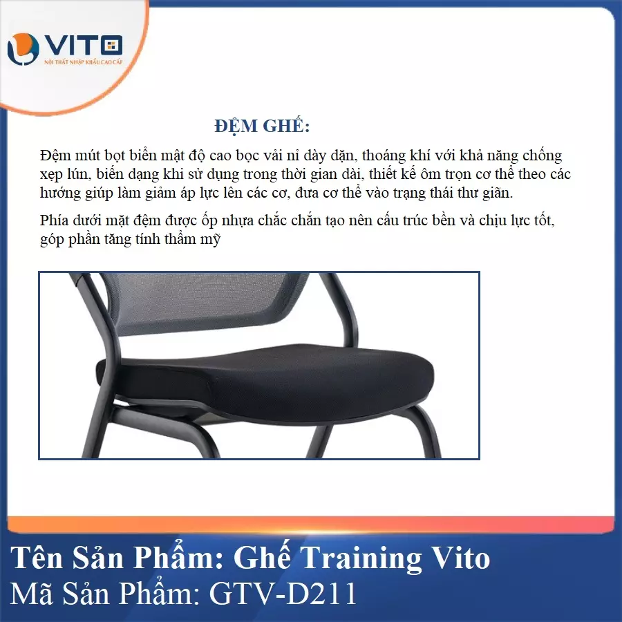 Ghế Đào Tạo Cao Cấp Vito GTV-D211