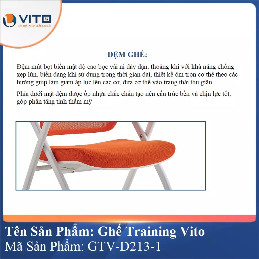 Ghế Đào Tạo Cao Cấp Vito GTV-D213-1