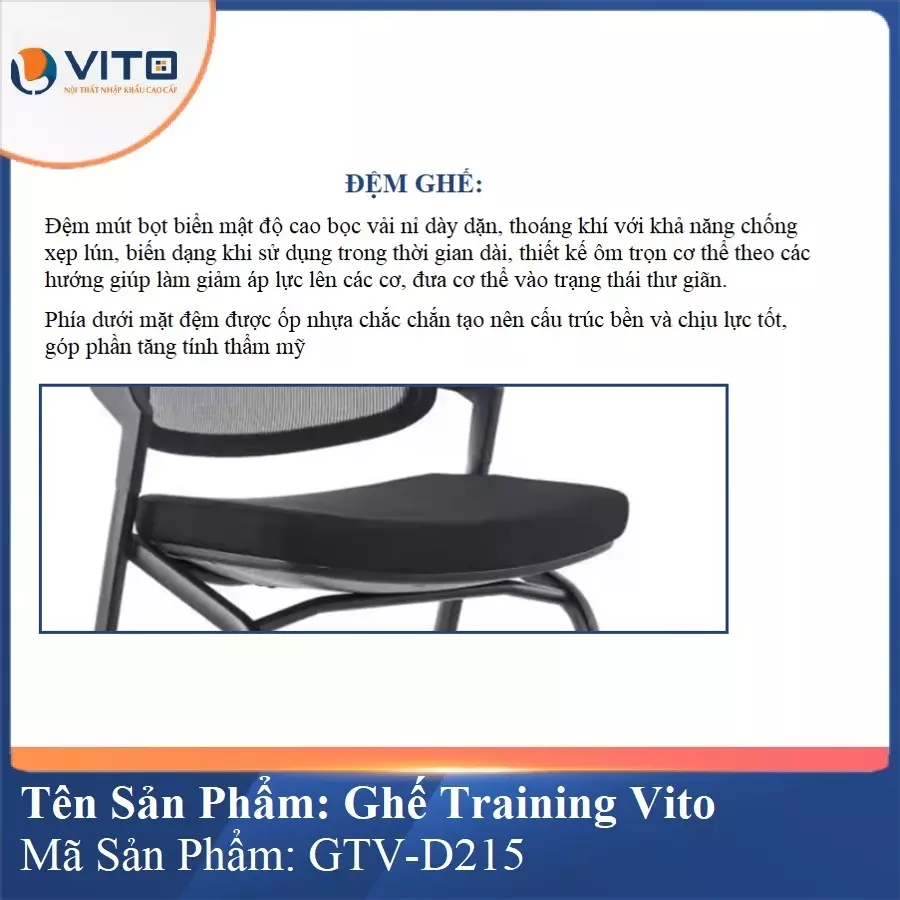 Ghế Đào Tạo Cao Cấp Vito GTV-D215