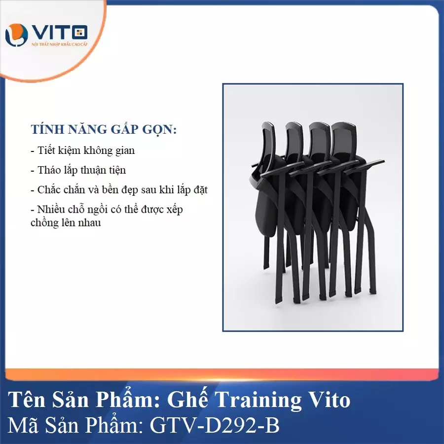 Ghế Đào Tạo Cao Cấp Vito GTV-D292-B