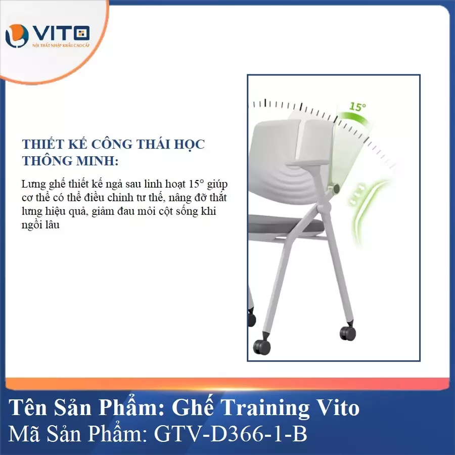 Ghế Đào Tạo Cao Cấp Vito GTV-D366-1-B