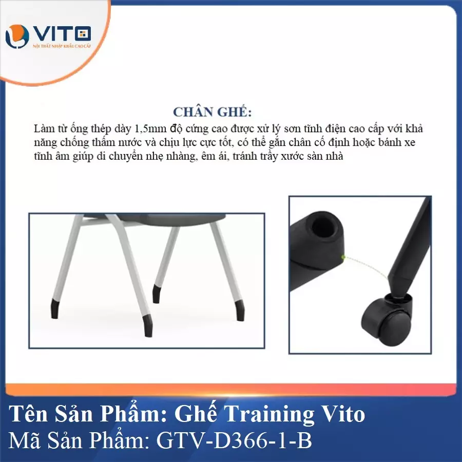 Ghế Đào Tạo Cao Cấp Vito GTV-D366-1-B