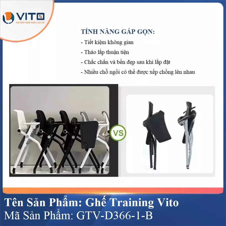 Ghế Đào Tạo Cao Cấp Vito GTV-D366-1-B