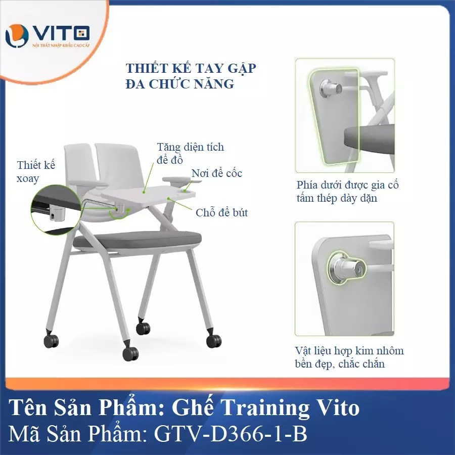 Ghế Đào Tạo Cao Cấp Vito GTV-D366-1-B