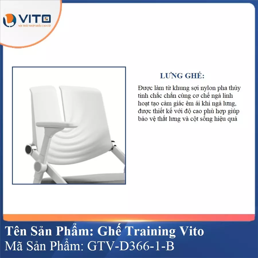 Ghế Đào Tạo Cao Cấp Vito GTV-D366-1-B