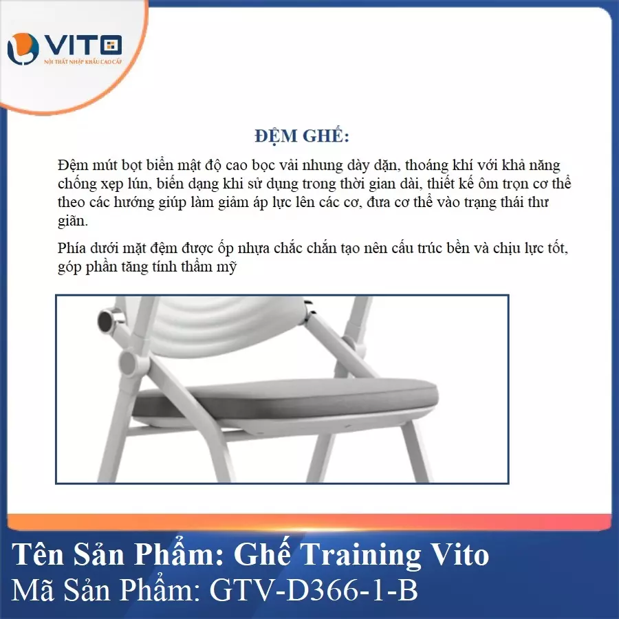 Ghế Đào Tạo Cao Cấp Vito GTV-D366-1-B