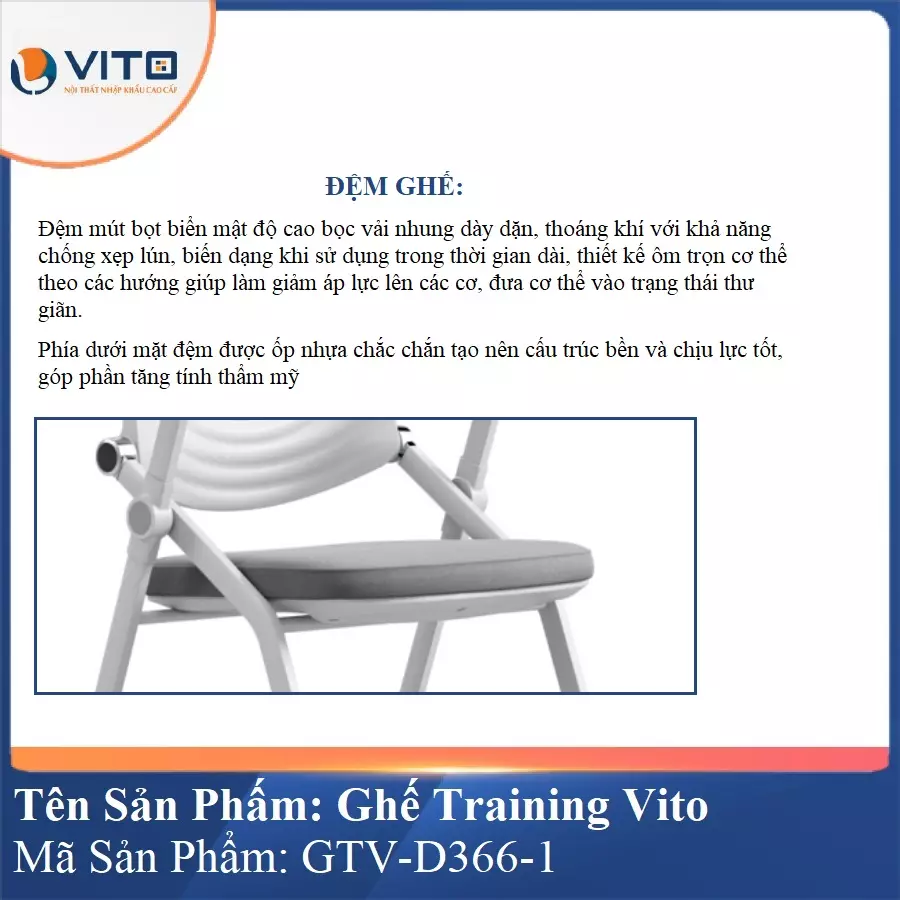 Ghế Đào Tạo Cao Cấp Vito GTV-D366-1