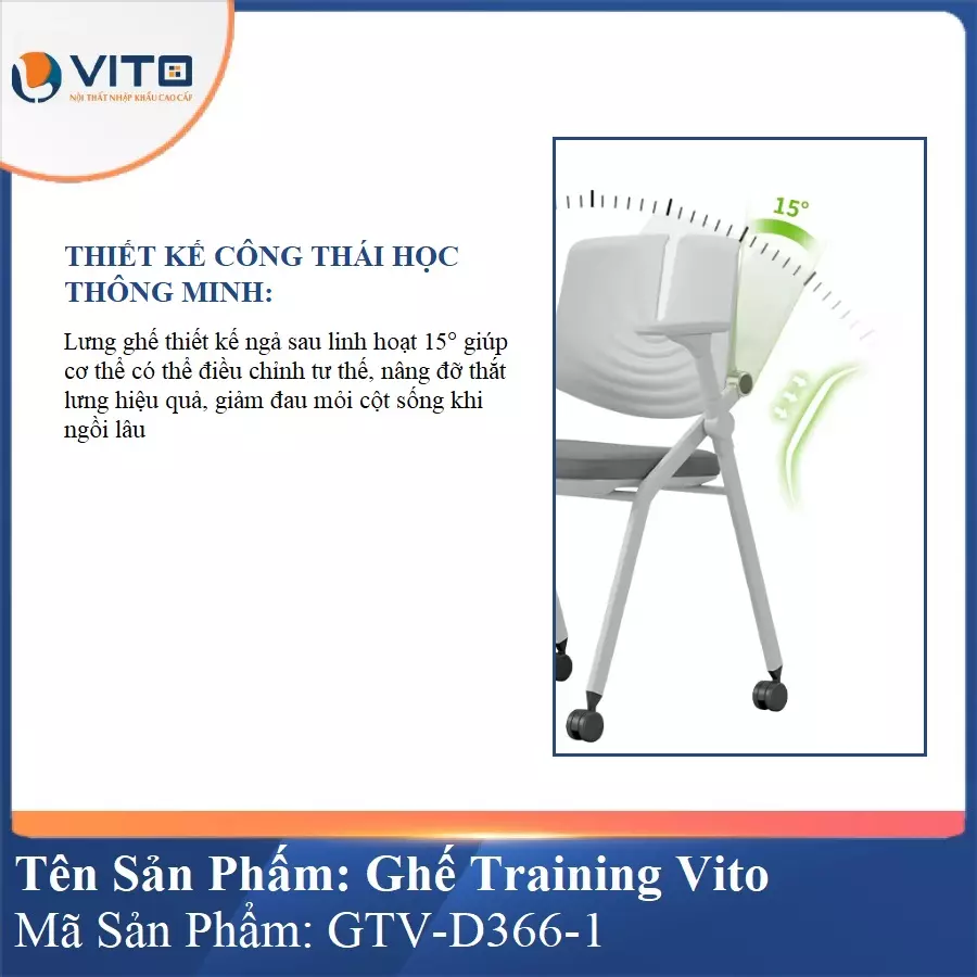 Ghế Đào Tạo Cao Cấp Vito GTV-D366-1