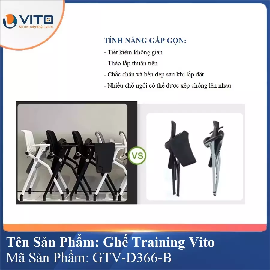 Ghế Đào Tạo Cao Cấp Vito GTV-D366-B