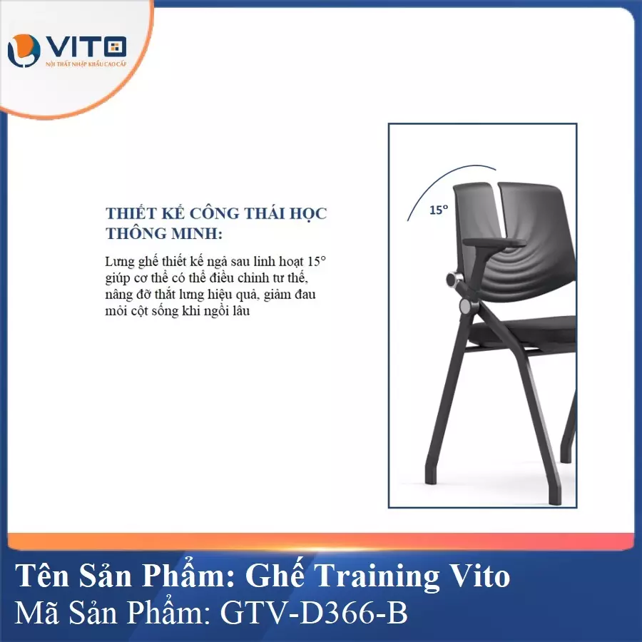 Ghế Đào Tạo Cao Cấp Vito GTV-D366-B