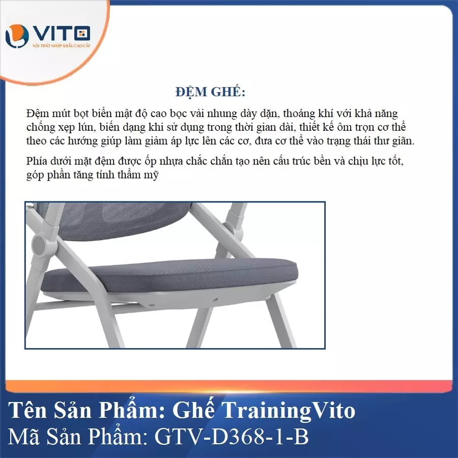 Ghế Đào Tạo Cao Cấp Vito GTV-D368-1-B