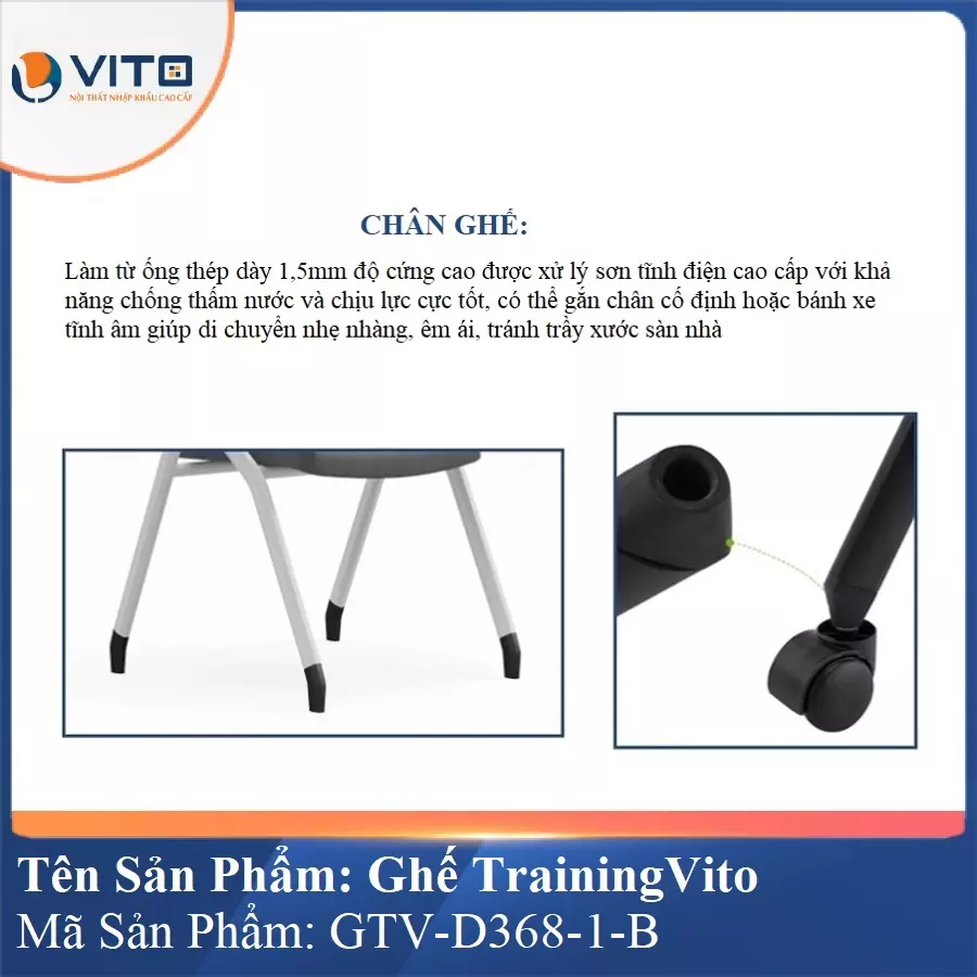 Ghế Đào Tạo Cao Cấp Vito GTV-D368-1-B