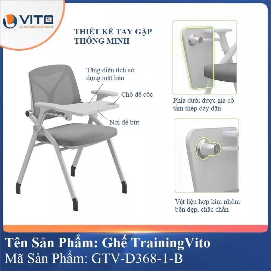 Ghế Đào Tạo Cao Cấp Vito GTV-D368-1-B