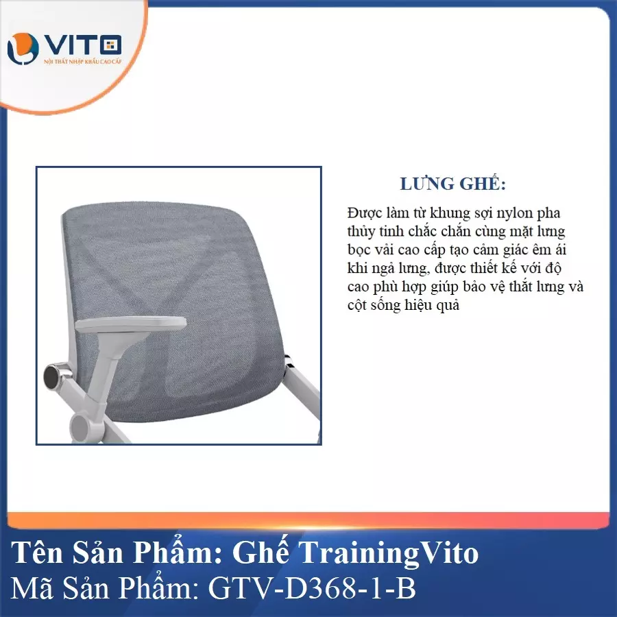 Ghế Đào Tạo Cao Cấp Vito GTV-D368-1-B