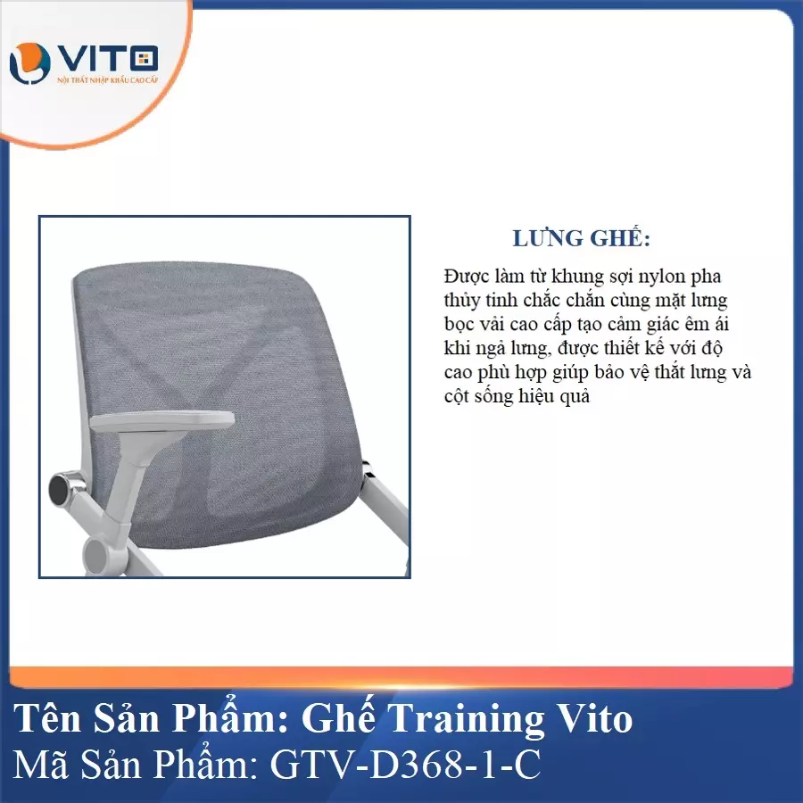 Ghế Đào Tạo Cao Cấp Vito GTV-D368-1-C