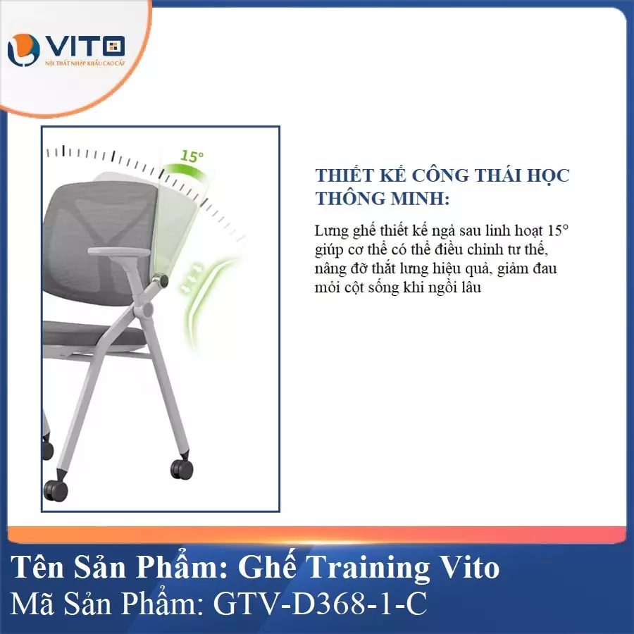 Ghế Đào Tạo Cao Cấp Vito GTV-D368-1-C