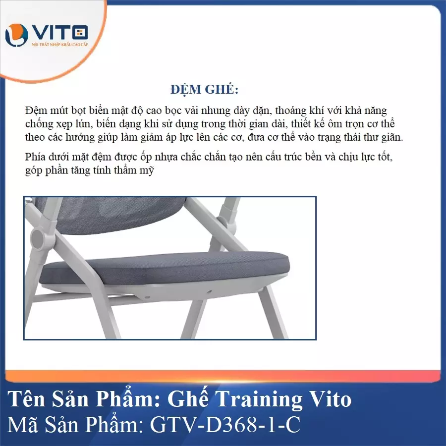 Ghế Đào Tạo Cao Cấp Vito GTV-D368-1-C