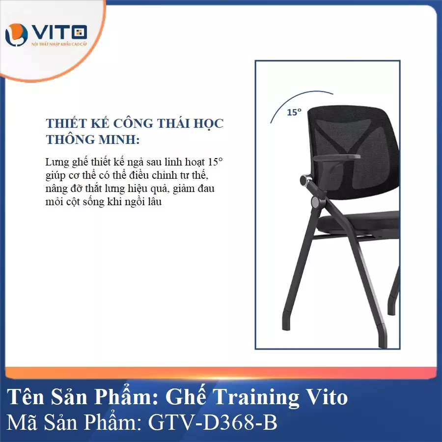 Ghế Đào Tạo Cao Cấp Vito GTV-D368-B