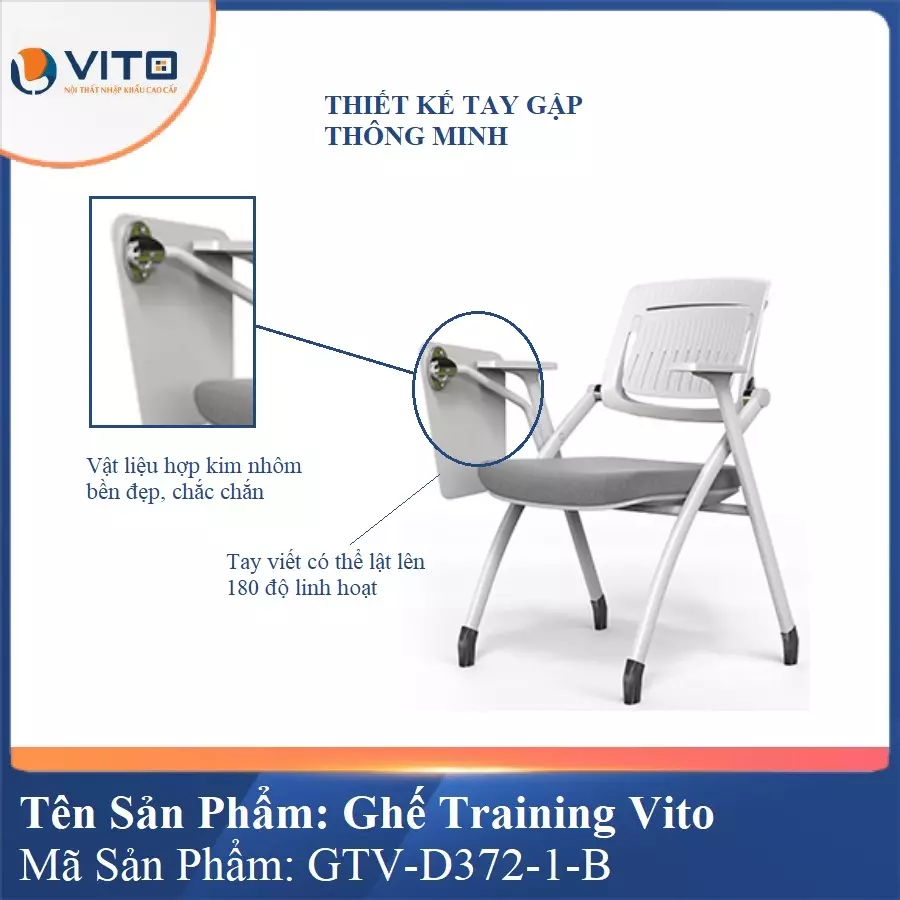 Ghế Đào Tạo Cao Cấp Vito GTV-D372-1-B