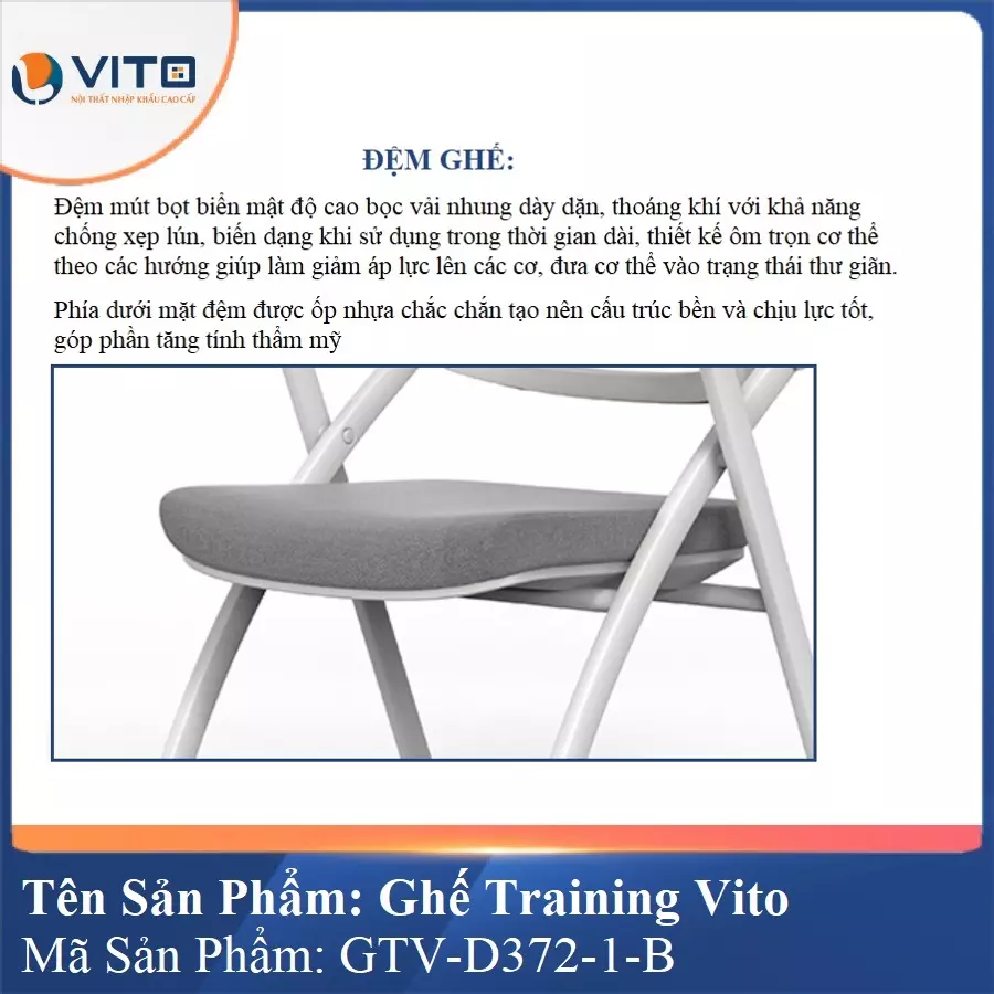 Ghế Đào Tạo Cao Cấp Vito GTV-D372-1-B